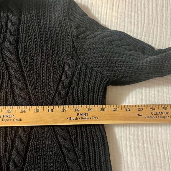 Women's Lands End Cable Knit Turtleneck Sweater - Picture 5 of 6